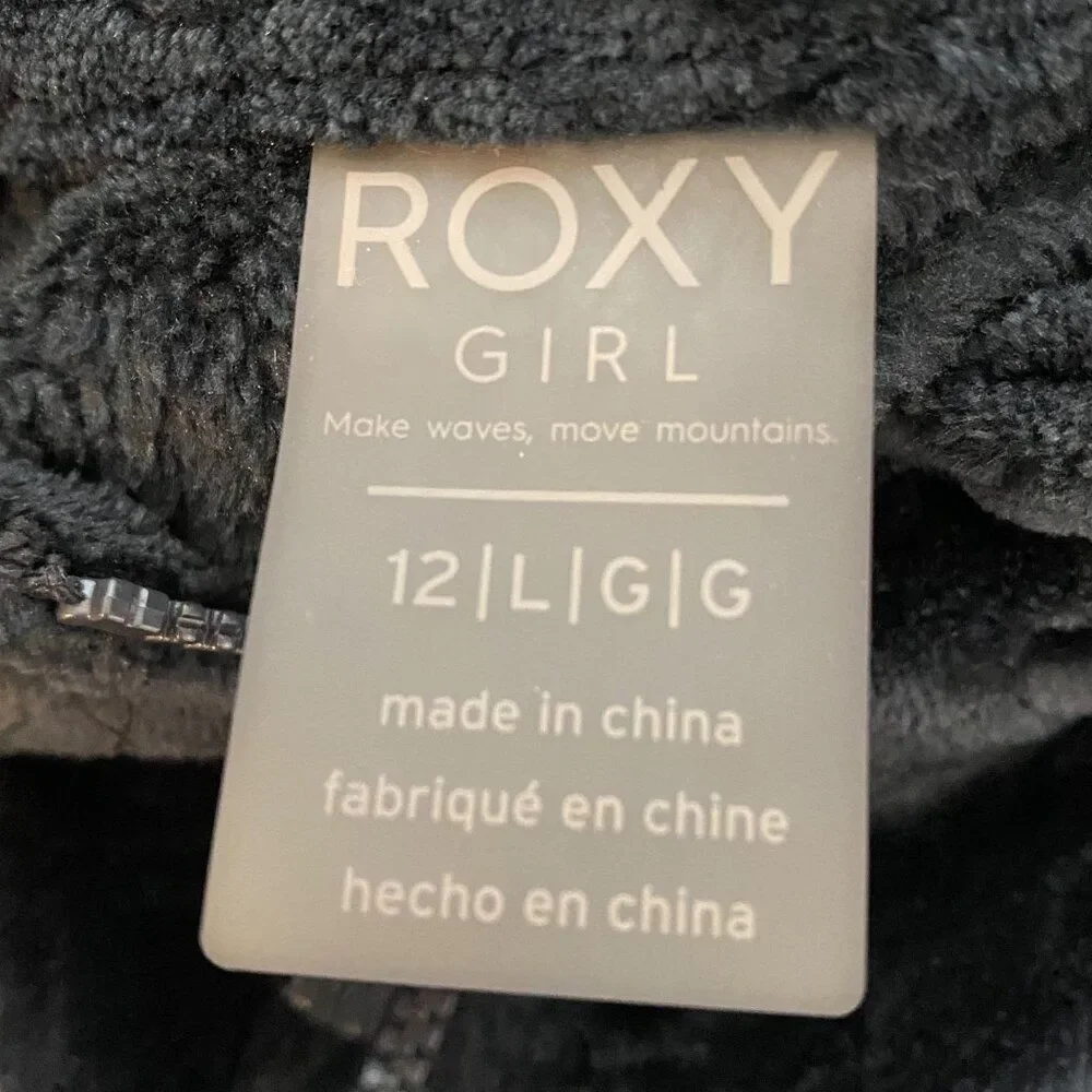 Roxy Girls Plush Zip Up Jacket 12 large